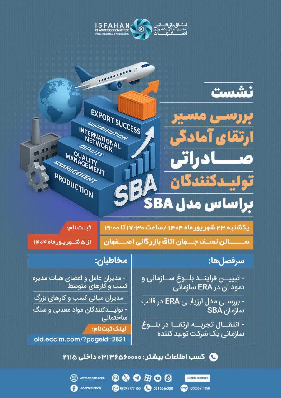 نشست بررسی ارتقای آمادگی صادراتی تولیدکنندگان براساس مدل SBA