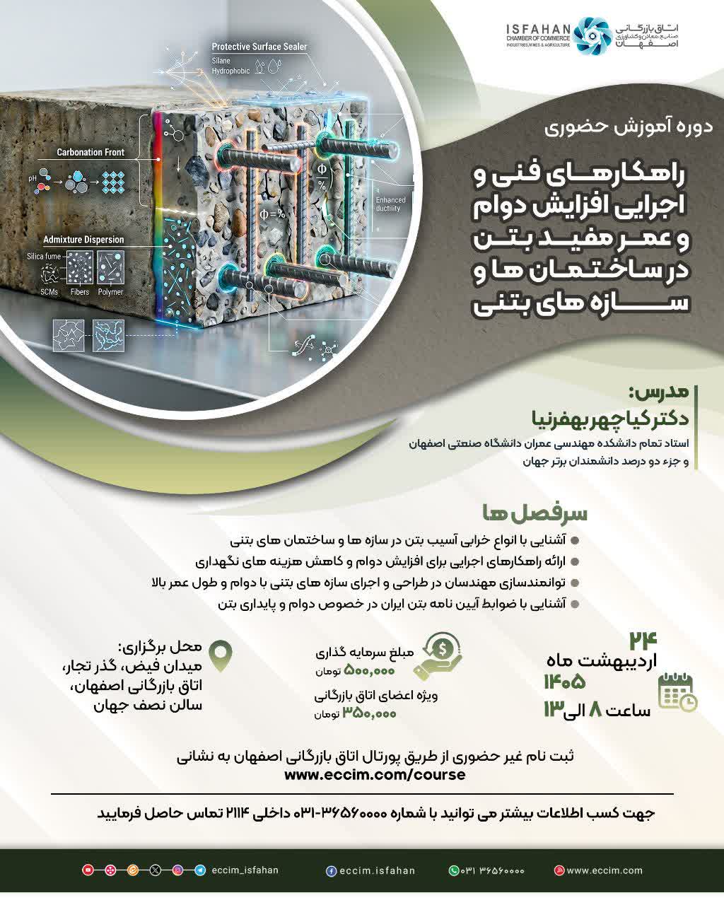 راهکارهای فنی و اجرایی افزایش دوام و عمر مفید بتن در ساختمان ها و سازه های بتنی